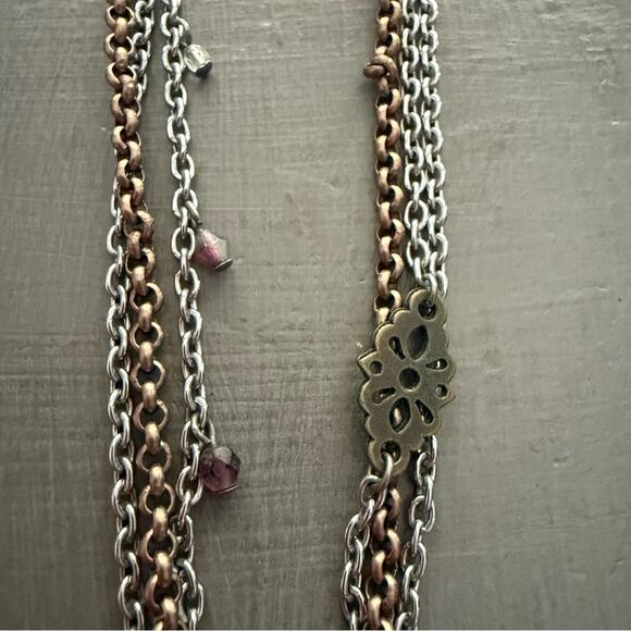Sabika Multi Chain Chainlink Beaded Necklace - Picture 5 of 10